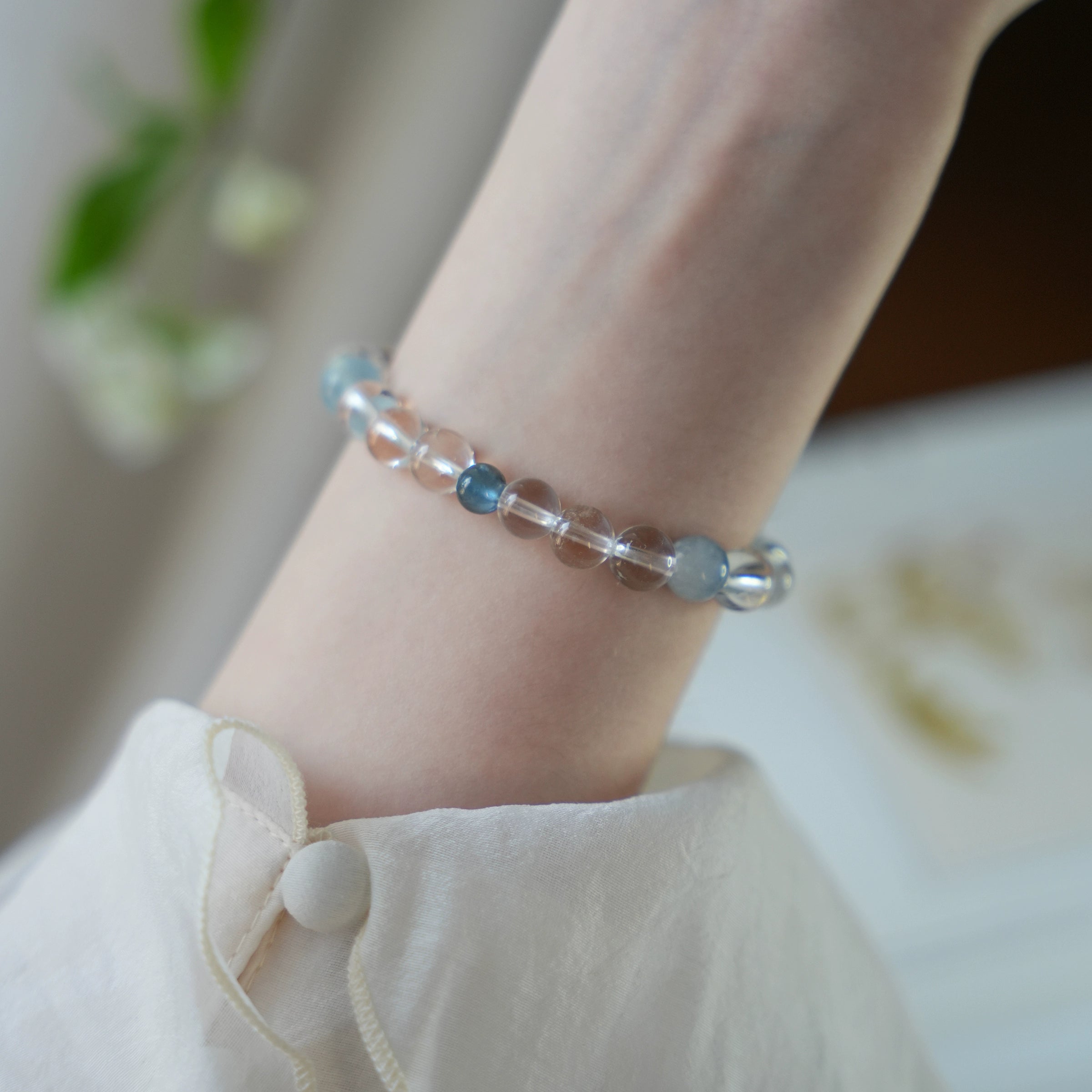 OZ Dorothy Series WH1005 Clarity Clear Quartz & Aquamarine