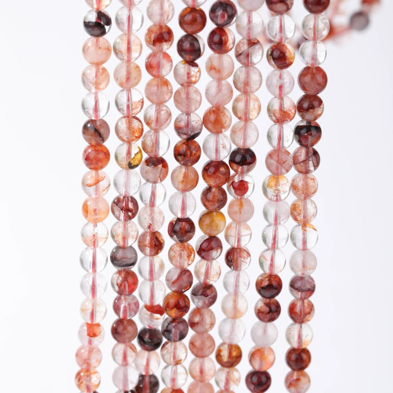 OZ DIY RD6005 Red Hematoid Quartz Loose Bead