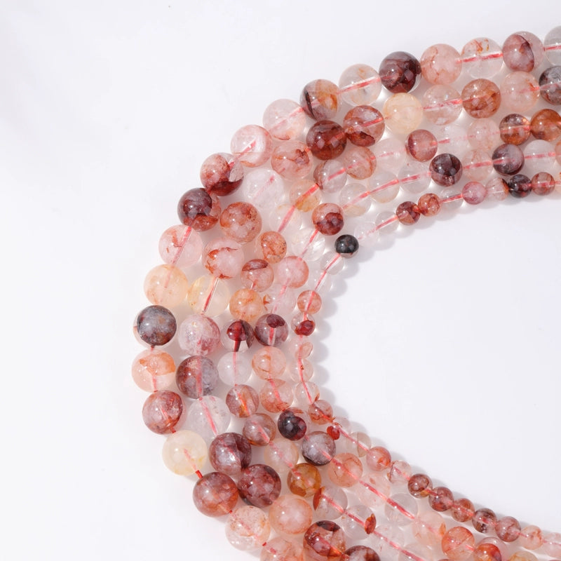 OZ DIY RD6005 Red Hematoid Quartz Loose Bead