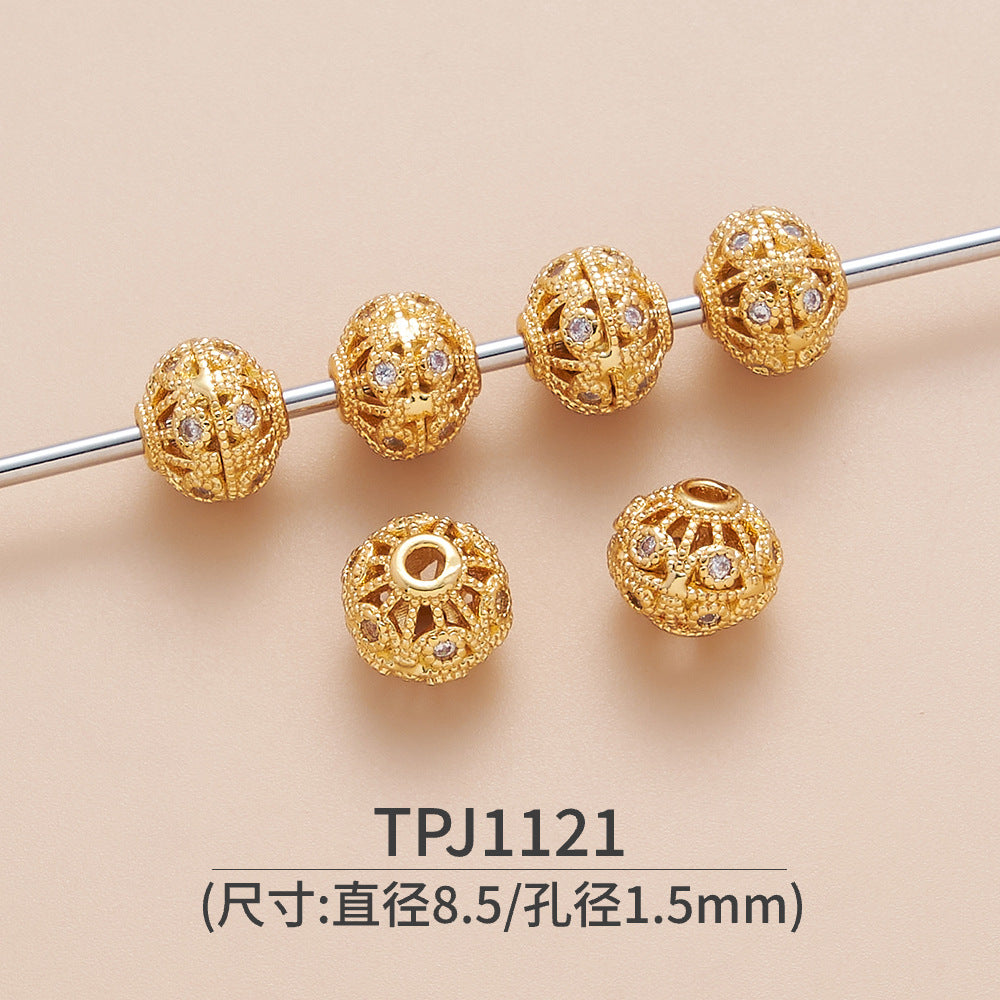 OZ DIY AC13000 8mm/10mm Gold Plated Spacer Bead (3 Pcs)