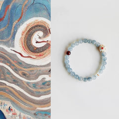 OZ Dunhuang Series BU1001 Blue Rabbit Hair Crystal Bracelet