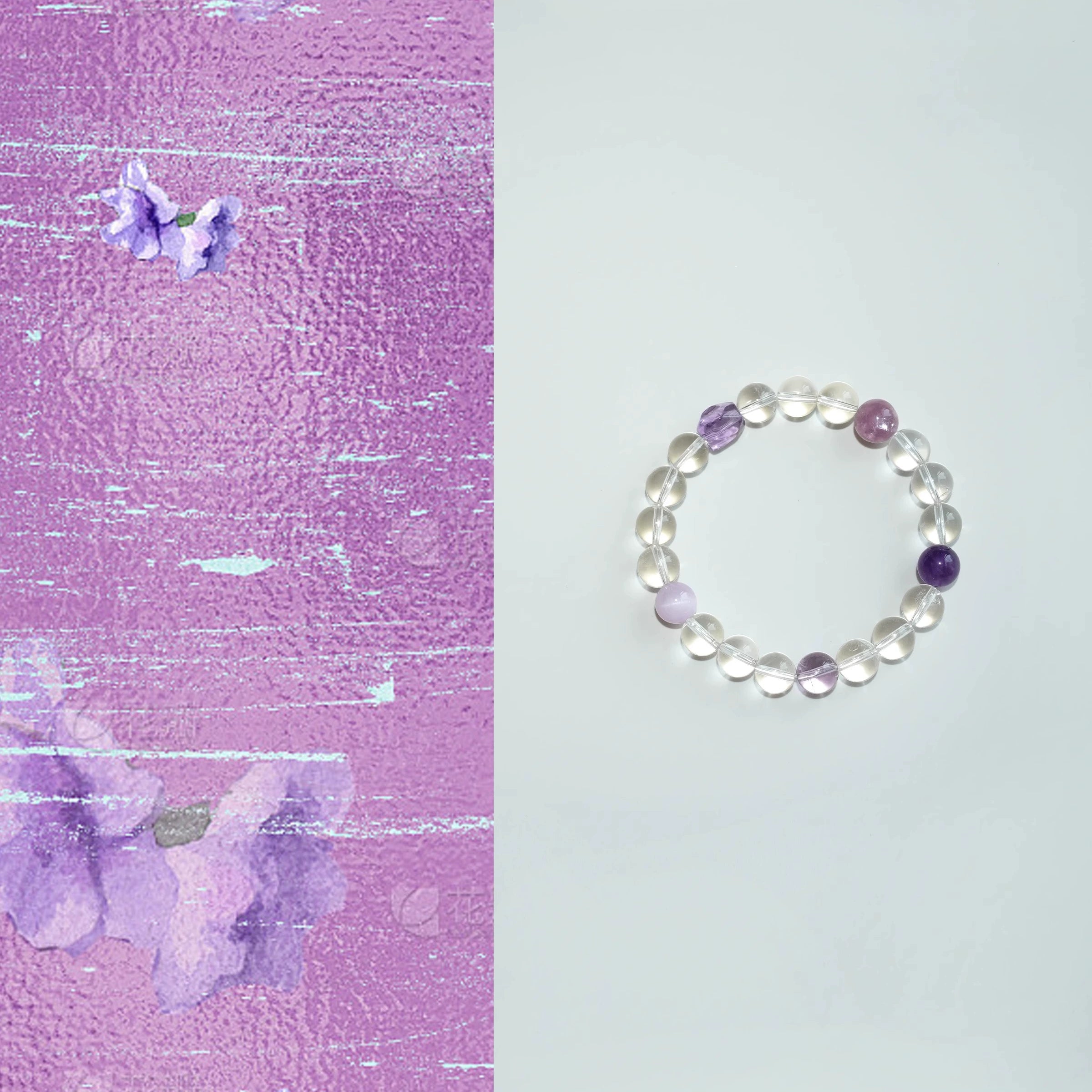 OZ Dorothy Series WH1004 Clear Quartz Amethyst Bracelet