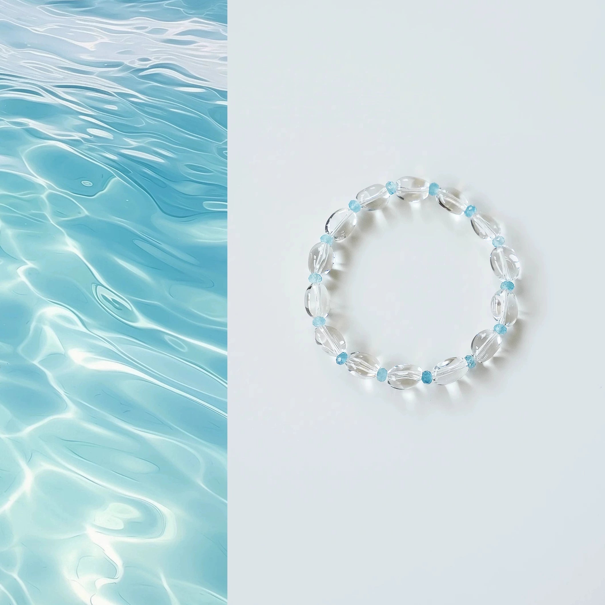 OZ Dorothy Series WH1000 White Crystal Aquamarine Bracelet