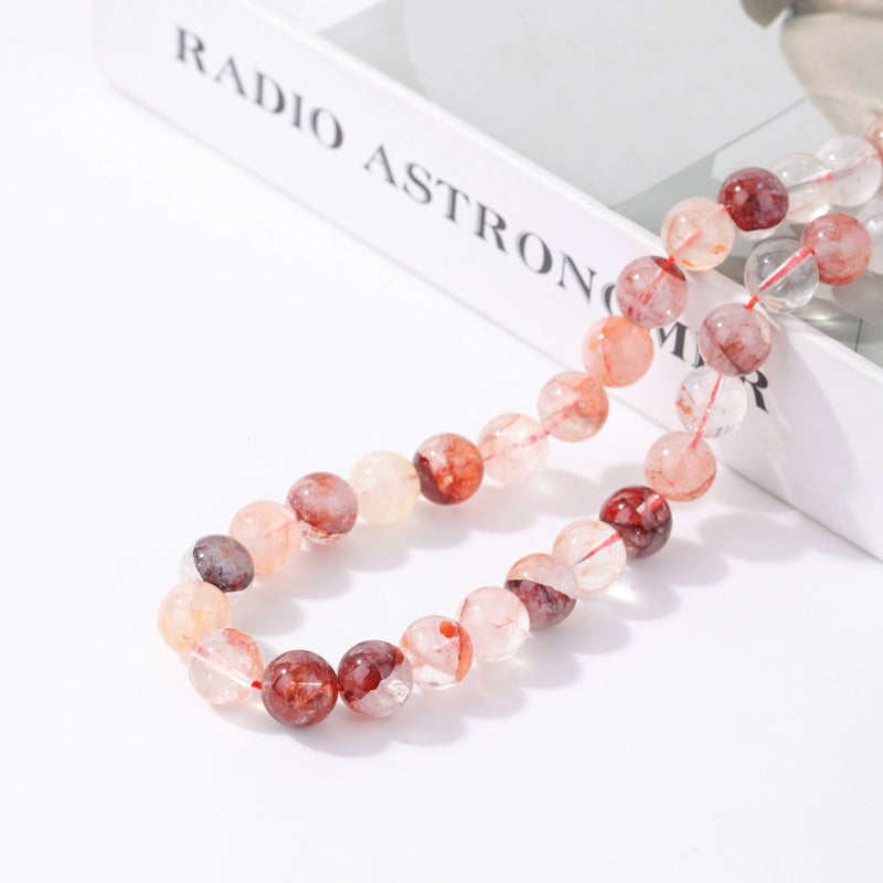 OZ DIY RD6005 Red Hematoid Quartz Loose Bead