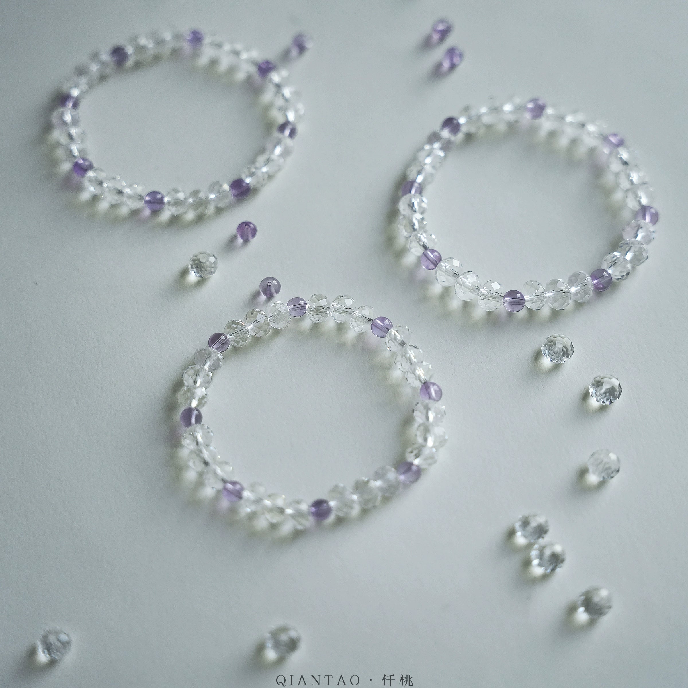 OZ Dorothy Series WH1003 Clear Quartz & Amethyst Bracelet