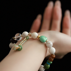 OZ Himalaya Series WH1009 Boho Howlite &Tiger's Eye Beaded Bracelet