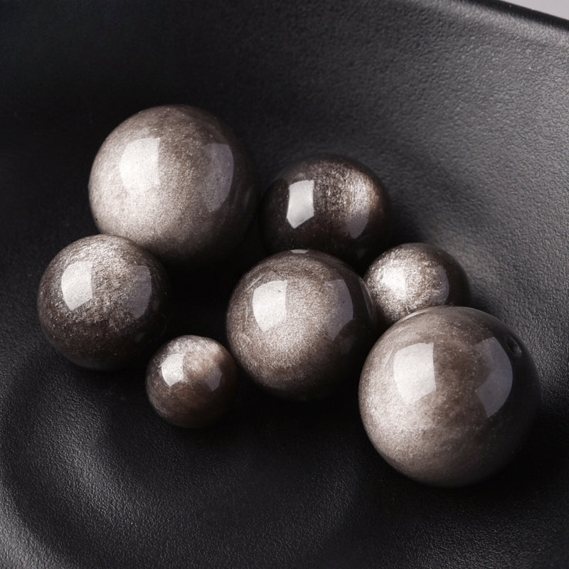 OZ DIY BK6004 Silver Sheen Obsidian Loose Bead