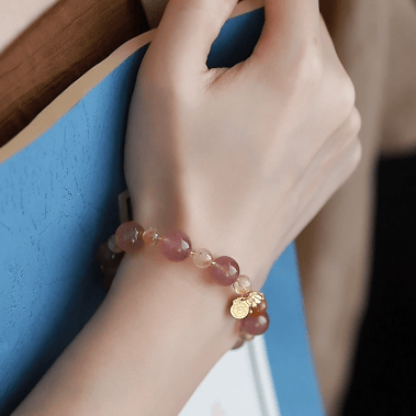 OZ Dorothy Series PK1012 Delicate Pink & Yellow Crystal Bracelet - Fresh and Feminine Jewelry Gift