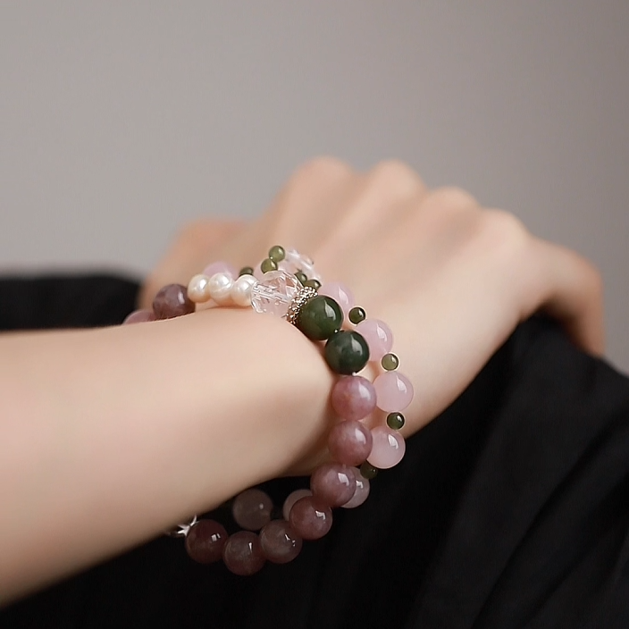 OZ Dorothy Series PK1011 Delicate Pink Quartz Jade Bracelet - Fresh & Feminine Jewelry Gift