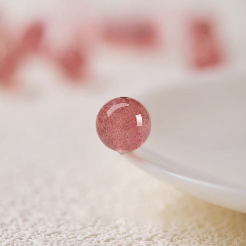 OZ DIY RD6002 Strawberry Quartz Loose Bead
