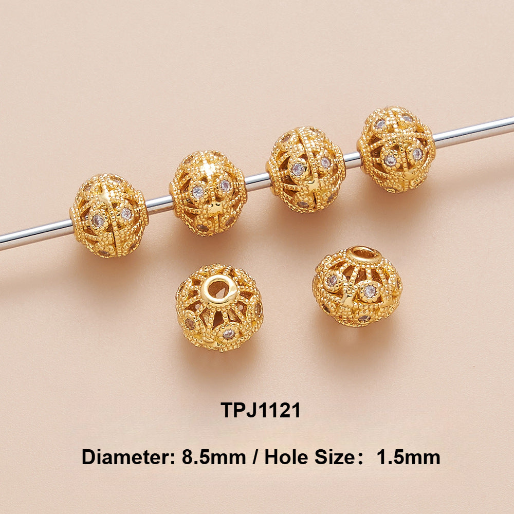 OZ DIY AC13000 8mm/10mm Gold Plated Spacer Bead (3 Pcs)